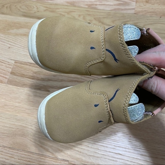 Carter’s Unicorn Ankle Boots Sz 5.5 Brown Girls Baby Brown Pink - Picture 3 of 8